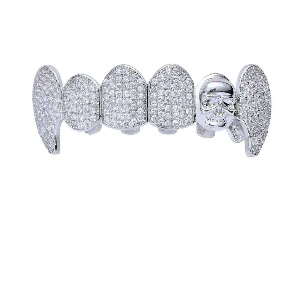 MATHALLA Micro Pave стиль клыки Иисус Grillz с Bling AAA кубический цирконий камень грили