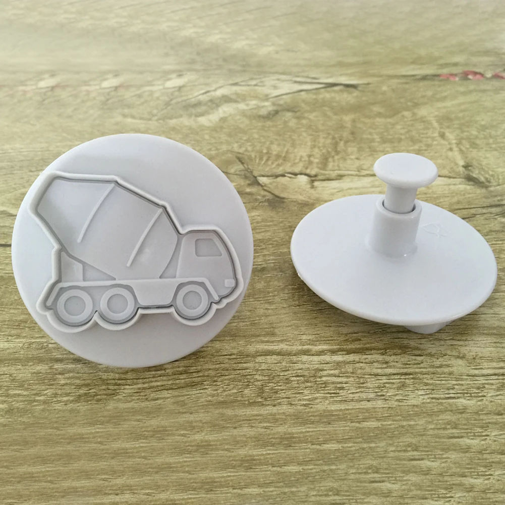4 шт 3D машина тема грузовики Торт Формочки для печенья Кондитерские DIY помадка форма для выпечки пластиковые плунжеры формочки для конфет