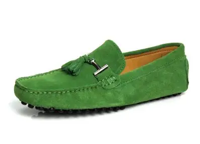032 green Осенние мокасины; мужские лоферы из натуральной кожи; слипоны на плоской подошве; легкая обувь для вождения; мужские водонепроницаемые мокасины на плоской подошве; 021 - Цвет: 032 green