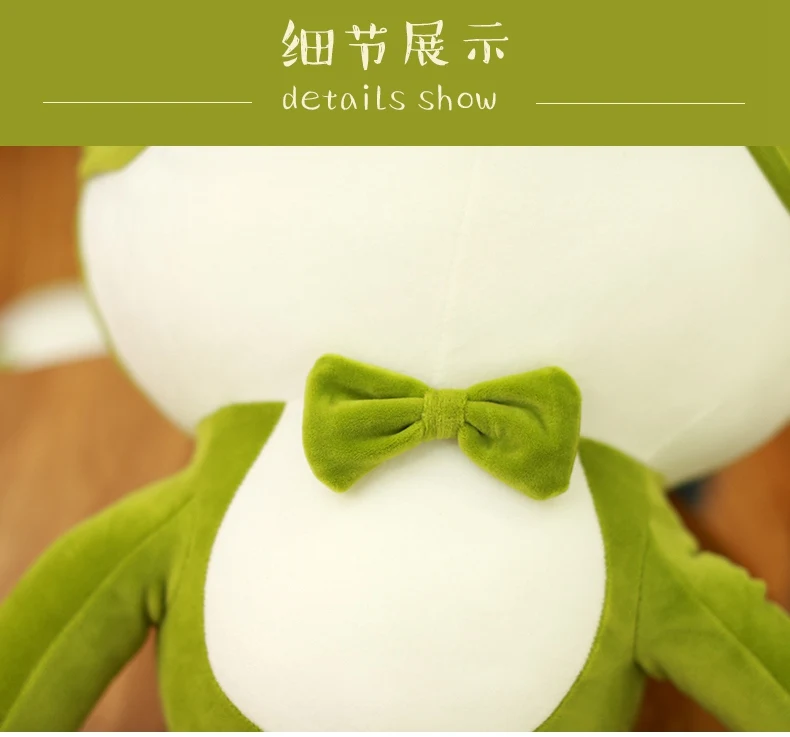 New Year Present Big Eyes Tie Frog Plush Toy Animal Doll Comfort Pillow 35cm 50cm 65cm 85cm 1pcs/pack