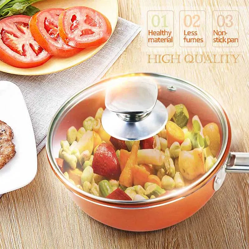 Grand Innovation 4 6. 2 8 qt. Антипригарный соус с ручками со стеклянной крышкой 1 7 Кварты.