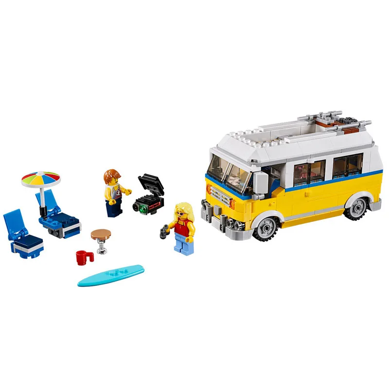 31079 391 шт 3-в-1 Sunshine Surfer Van Модель Строительный блок обучающая игрушка DIY для детей
