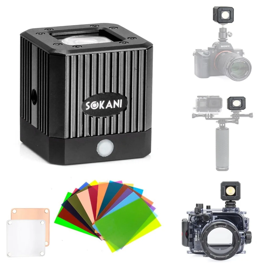 Sokani X1 Gopro свет для дайвинга, светодиодные, для видео света 20 м водонепроницаемый подводный светодиодный фотокамера освещение светодиодный наружная камера s лампа