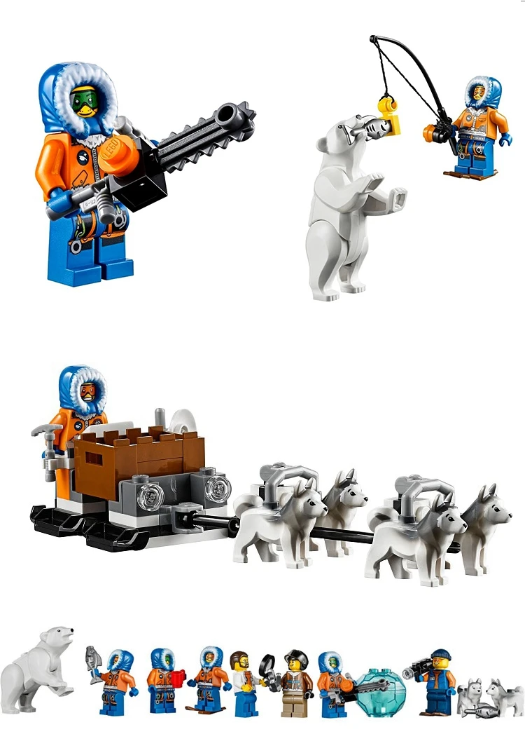 Бела 10442 City Arctic Base Camp Модель Строительство Наборы игрушки хобби 60036 полицейский