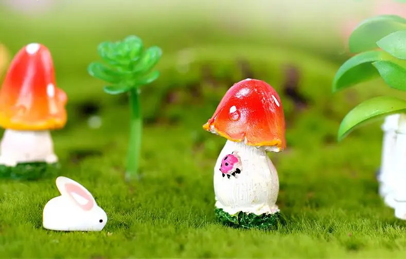 2 шт. мультфильм гриб 3 7 см украшения для миниатюрных садов игрушки zakka