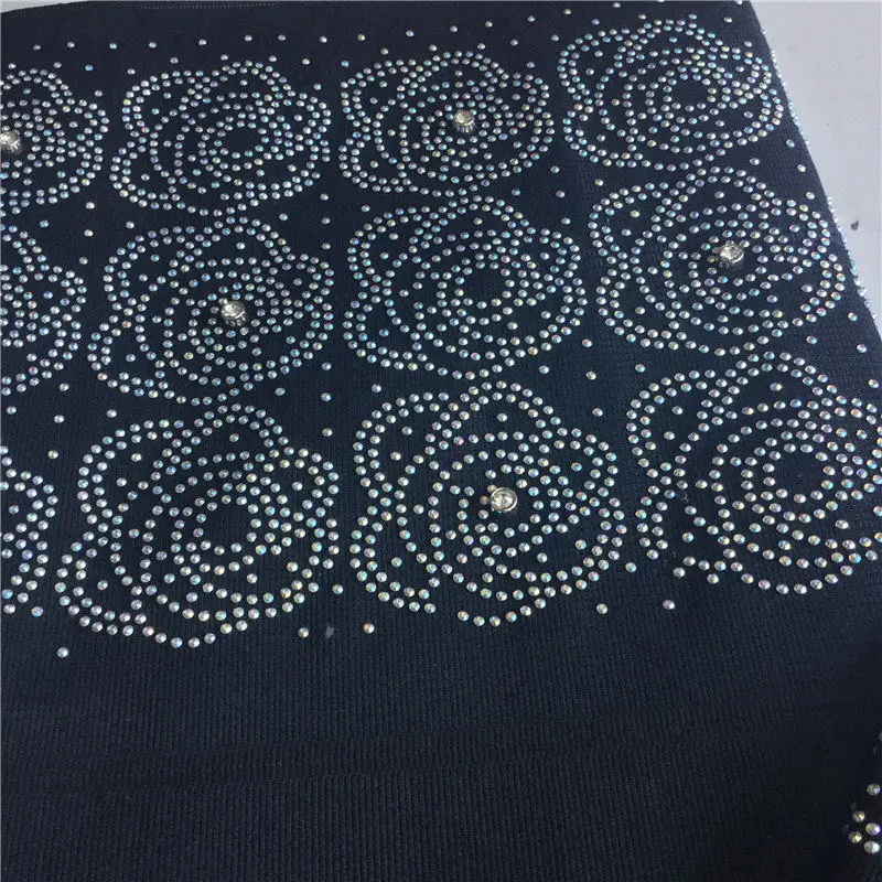 Black African Aso Oke Gele Headtie Nigeria Wrapper with Stones Beads Head Tie for Party 2pieces/bag 30 | Дом и сад