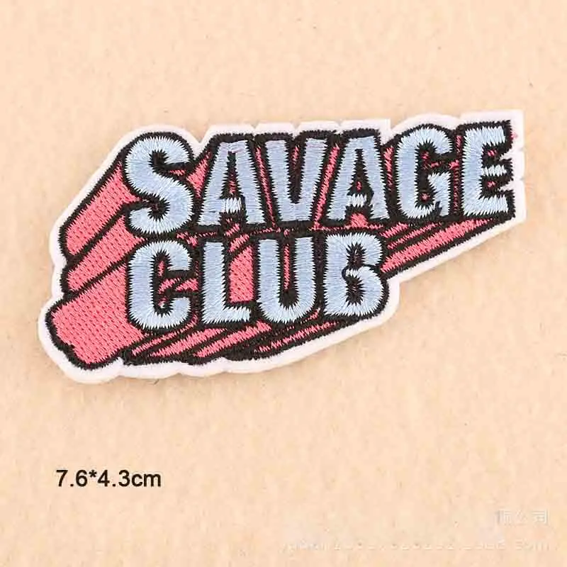 Розовый Savage клуб Hello цветок Новинка Утюг на одежда с вышивкой патч для женщина