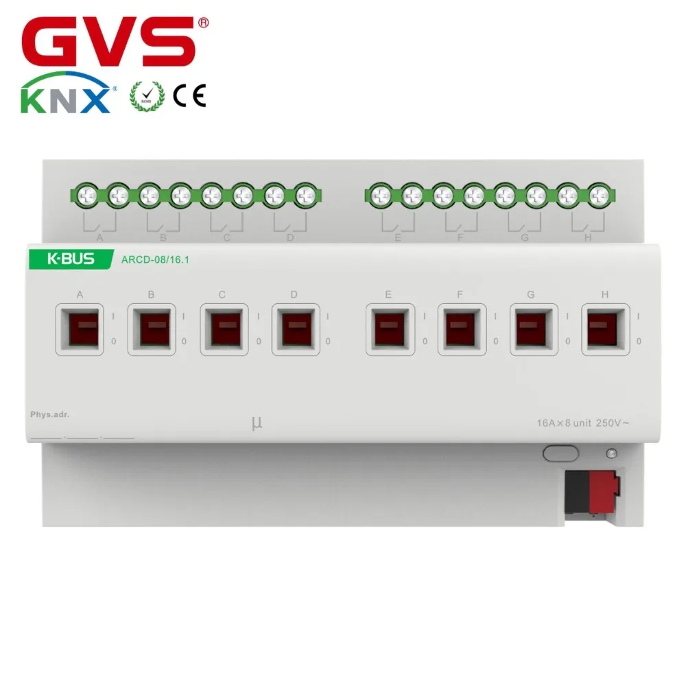 Smart Home GVS K-bus KNX/EIB KNX Switching Actuator 8 fold 16A Switch with Current Detecting | Безопасность и защита