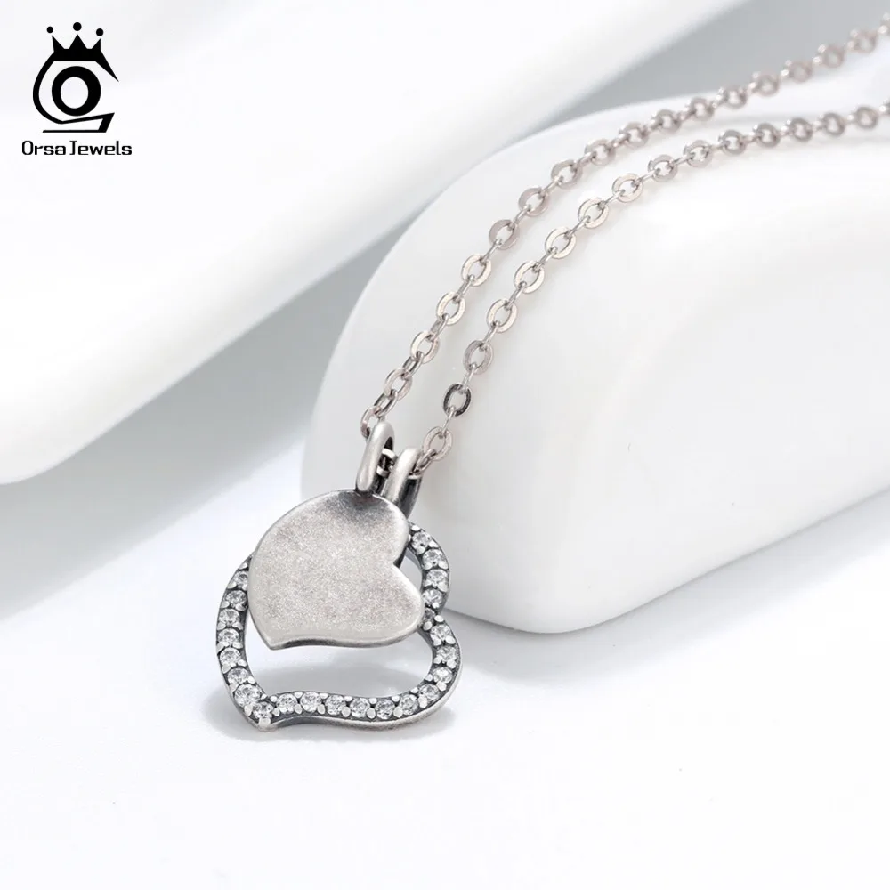 ORSA JEWELS 925 Стерлинговое серебро кулон ожерелья для мам женщин AAA кубический циркон