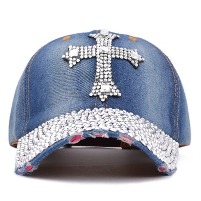 Новая бейсбольная кепка со стразами джинсы snapback для мужчин и женщин Повседневная