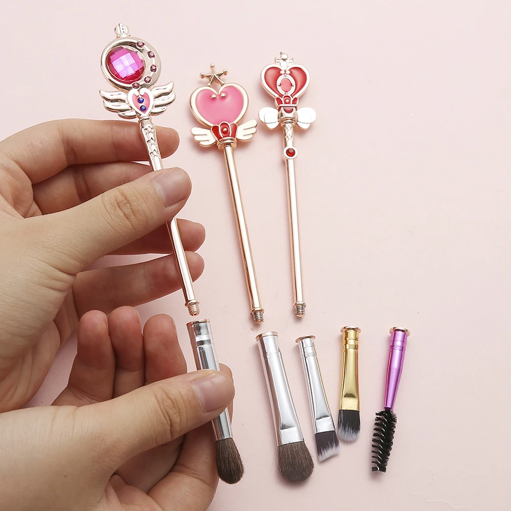 Сейлор Мун Аниме DIY Кисти для макияжа набор вращающихся сменных кистей выделения