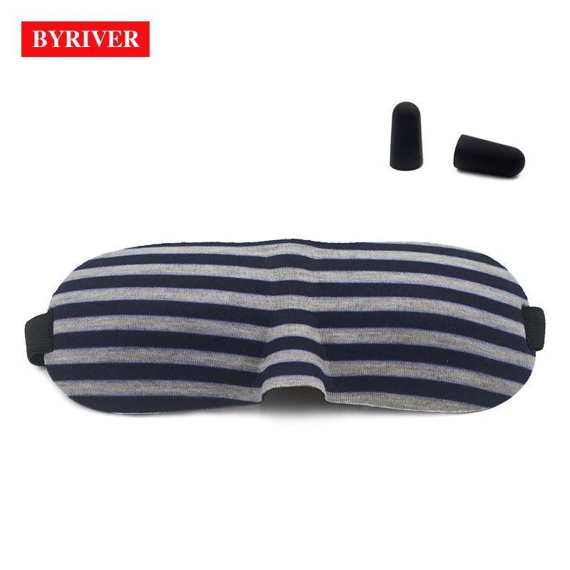 Stripe BYRIVER лучшая пена с эффектом памяти 3D маска для глаз для сна для путешествий абажур чехол хлопковый светильник для сна повязка для глаз без затычки для ушей - Цвет: Stripe