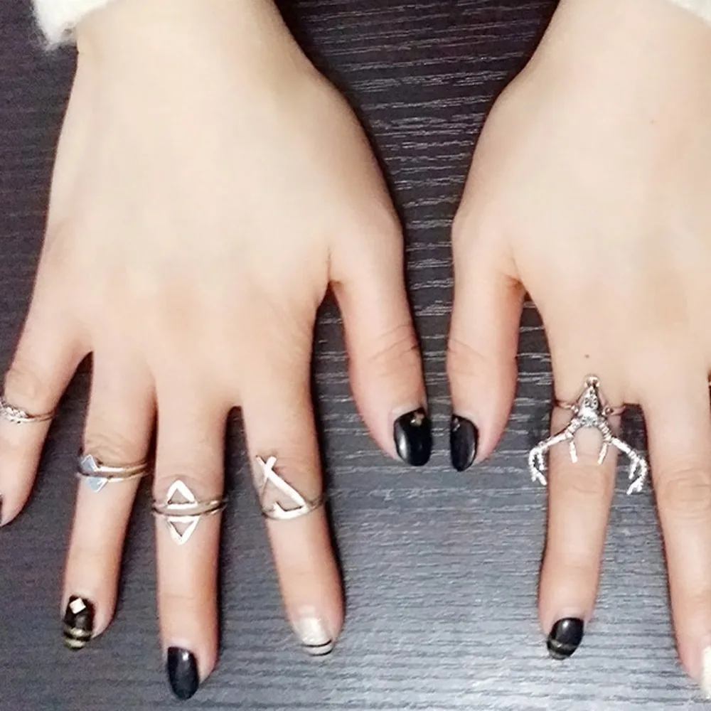 7 шт./компл. винтажный этнический богемный Бохо кольцо олень Anillos De Animales Bague панк