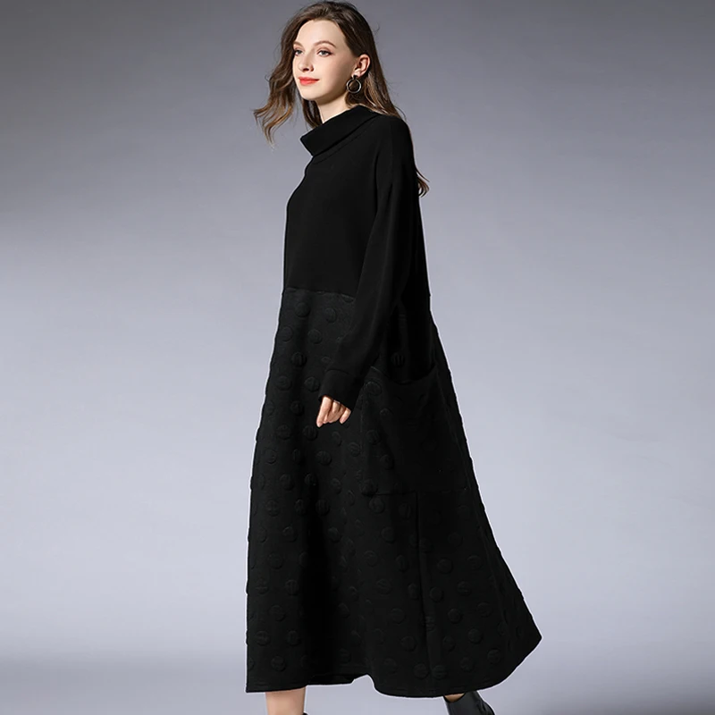Winter Basic Black Dresses Plus Size Autumn Women 2018Woman Elegant All Match Knit Sweater Femme Dress Vestidos Feminino | Женская
