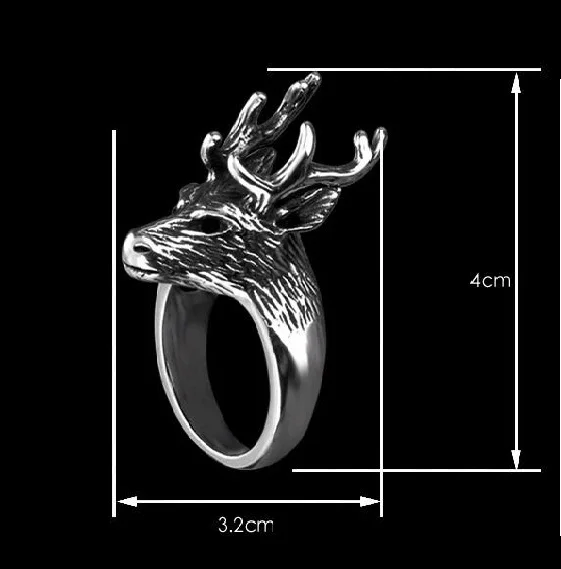 Uloveido олень нержавеющая сталь кольцо мужское мужские кольца мужчин перстень