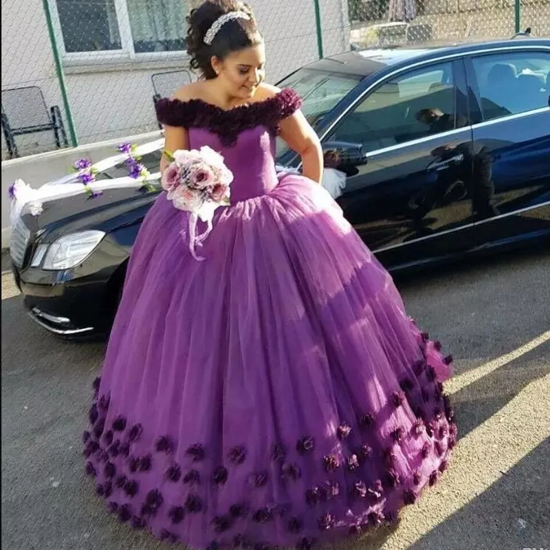 Фиолетовое бальное платье длинное принцессы Пышное Платье для девочек с