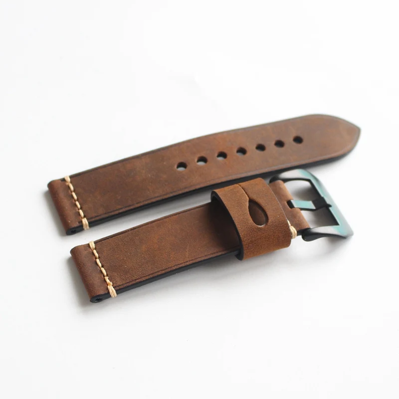 Grey Brown Watch Bands 20mm 22mm 23mm 24mm 26mm Vintage Leather Watch Strap Watch Accessories Watchband For Panerai Breitling