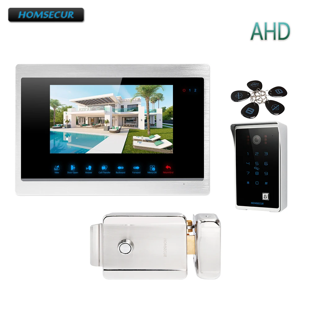 HOMSECUR 7" Wired AHD1.3MP Video&ampAudio Home Intercom with Outdoor Monitoring Electric Lock Included(BC081HD+BM702HD-S) |