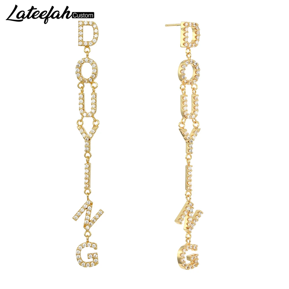 Lateefah Cubic Zirconia Personalized Letter Customized Custom Old English style Name Jewelry Personalized Women Accessories Etsy