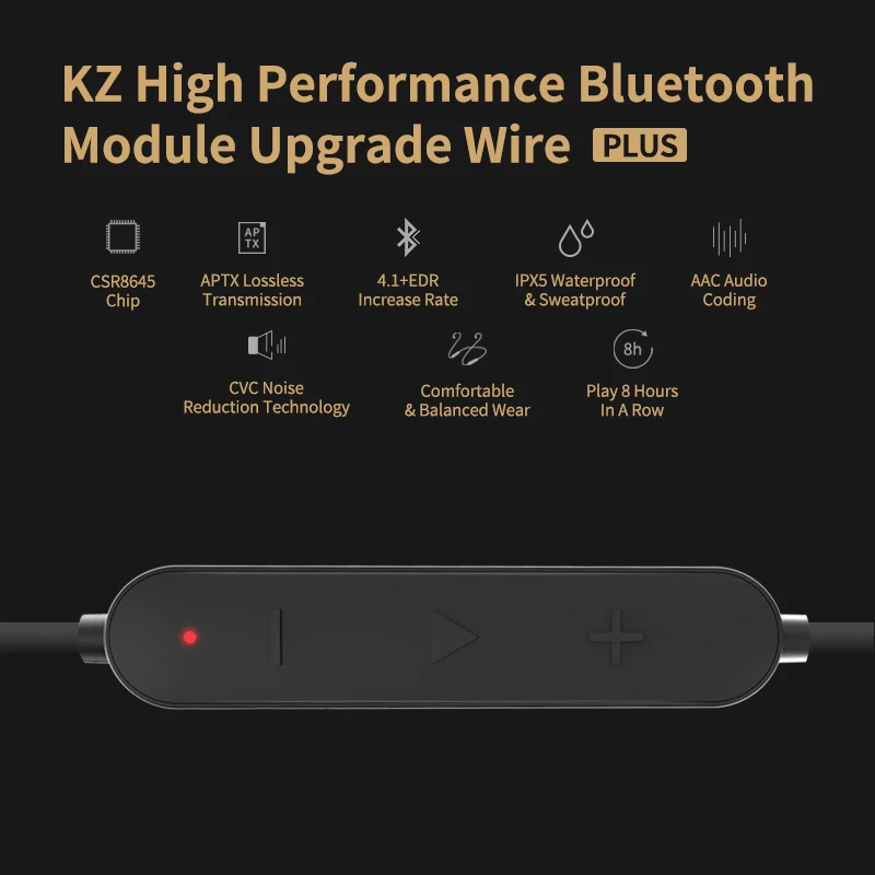 Плотным верхним ворсом KZ ZS10/NiceHCK APTX Беспроводной Bluetooth Обновление кабель провод - Фото №1