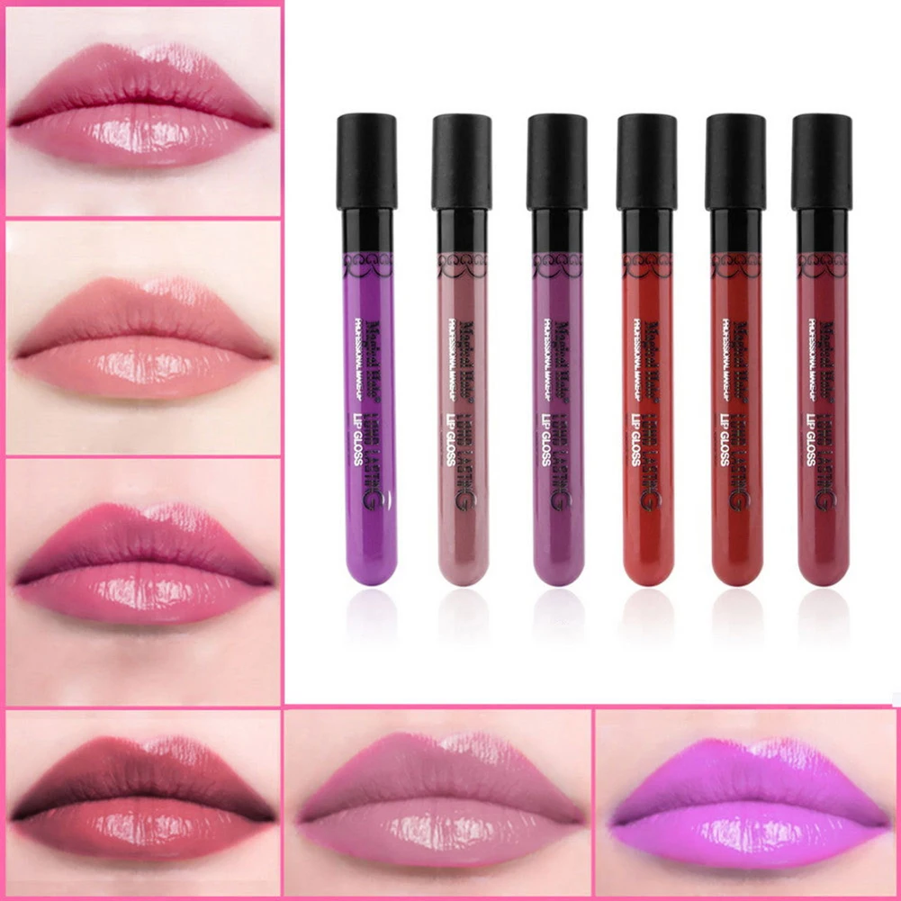 Макияж Красота 6 цветов long lasting Matte бархат жидкая Губная Помада для губ Rouge Gloss | и