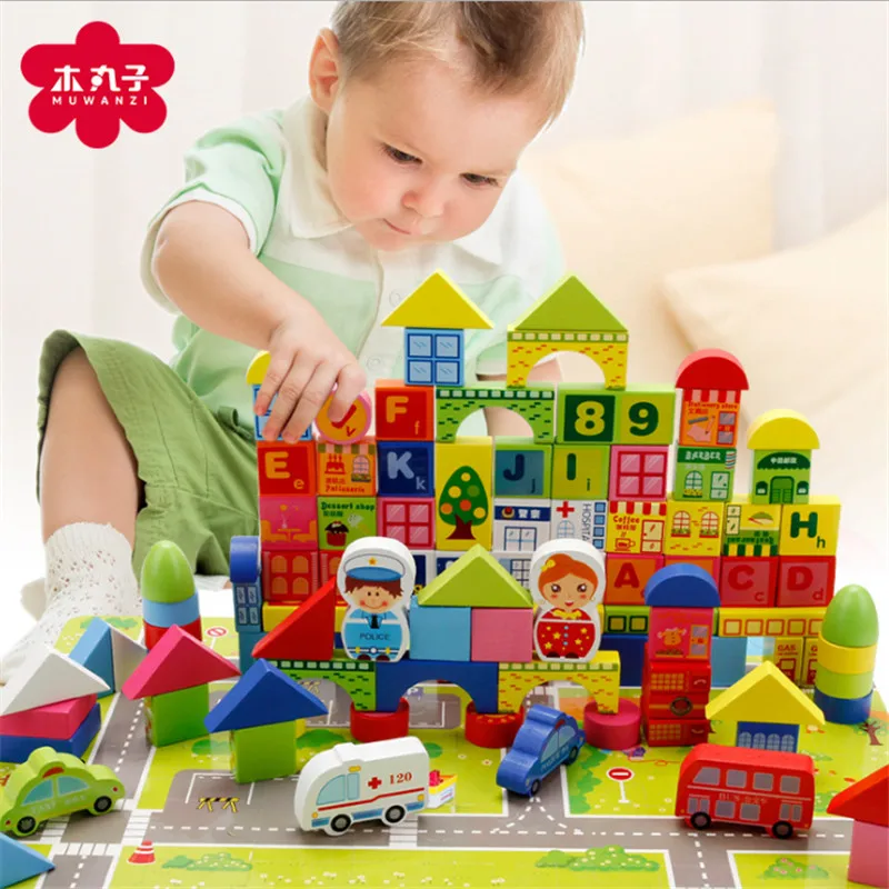 Строительные блоки игрушки для детей подарки 100 шт. городской транспорт Дети