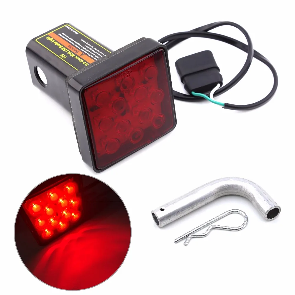 KEYECU 2" Trailer Hitch Receiver Cover with 12 LED Brake Leds Light Tube w/ Pin added safety AND easy-to-install | Автомобили и