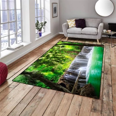 Еще зеленый водопад река с цветочным принтом вида 3d печати Нескользящие