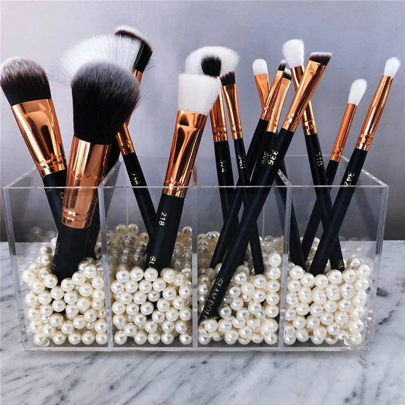 

Acrylic Brush And Liner Organizer 4 Slots Lipstick Stand Case Jewelry Box Cosmetic Holder Storage Box