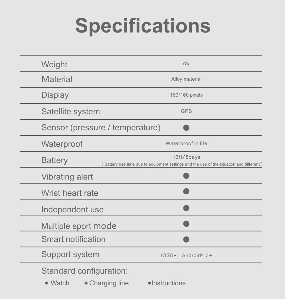 Спортивные Смарт-часы S966 Водонепроницаемый IP68 сердечного ритма ЭКГ монитор над уровнем моря Температура шагомер gps Bluetooth 4,0 Для мужчин Smartwatch