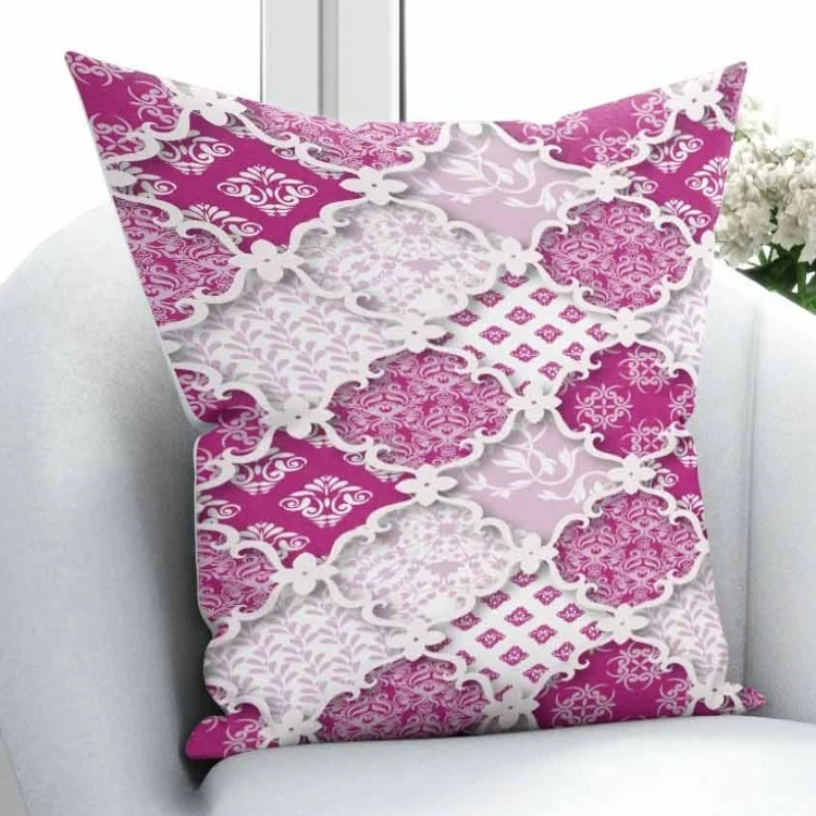 

Else Pink White Floral Authentic Vintage Turkish Design 3D Print Throw Pillow Case Cushion Cover Square Hidden Zipper 45x45cm