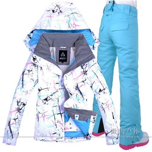 Color 4 Бренд SMN, Женская лыжная куртка, штаны, одежда для сноуборда, лыжного спорта, брюки, ветронепроницаемые, водонепроницаемые, уличная спортивная одежда, женский зимний комплект - Цвет: Color 4
