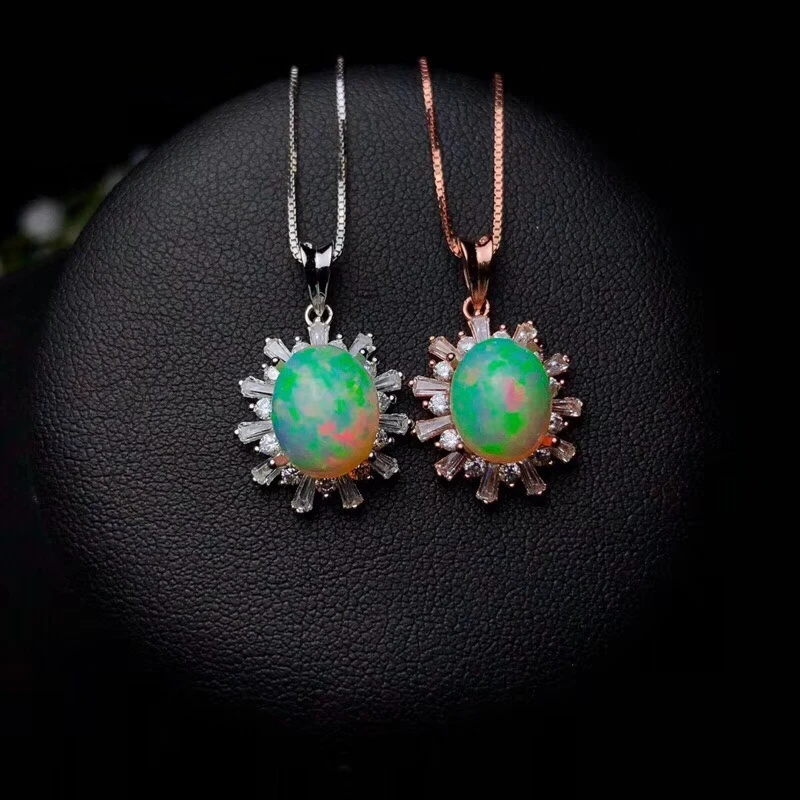 

KJJEAXCMY boutique jewelry 925 Silver-inlaid Natural Opa Female Pendant Necklace Support Detection