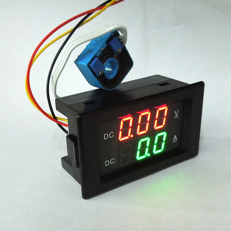 

YB4835HVA DC Hall Digital Voltmeter Ammeter DC 0-100V Hall LED Digital Voltage Current Dual Meters Tester Volt Amp Black