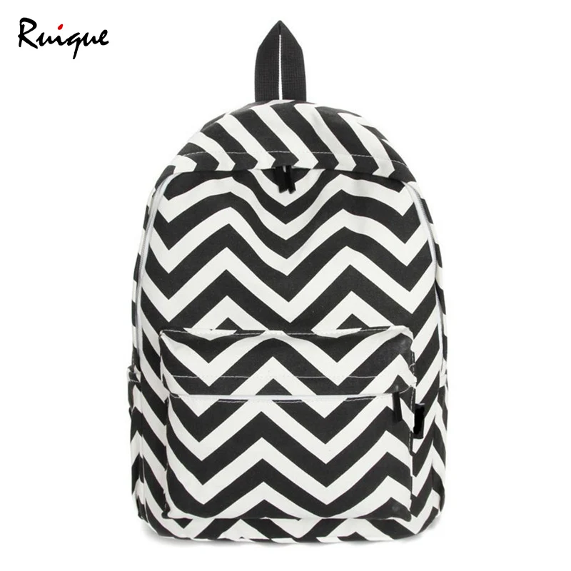 

Ruique Women Fashion Backpacks Girls Korean Style Striped Travel Bags Female Casual Backpacks Teenagers Simple Canvas School Bag