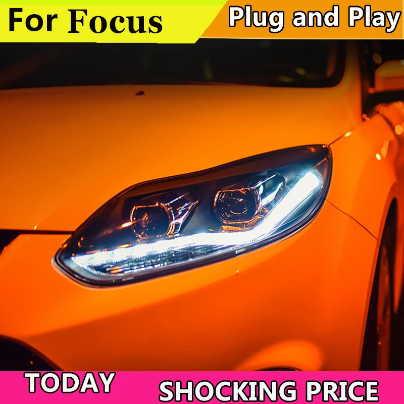 Doxa стиль автомобиля для Ford Focus фары 2012 2013 2014 светодиодная фара Q5 bi xenon lens Lowbeam