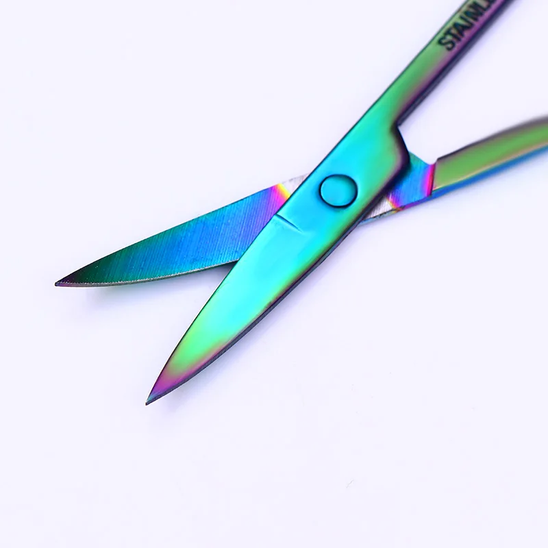 Хамелеон из нержавеющей стали триммер для бровей изогнутая головка ножницы