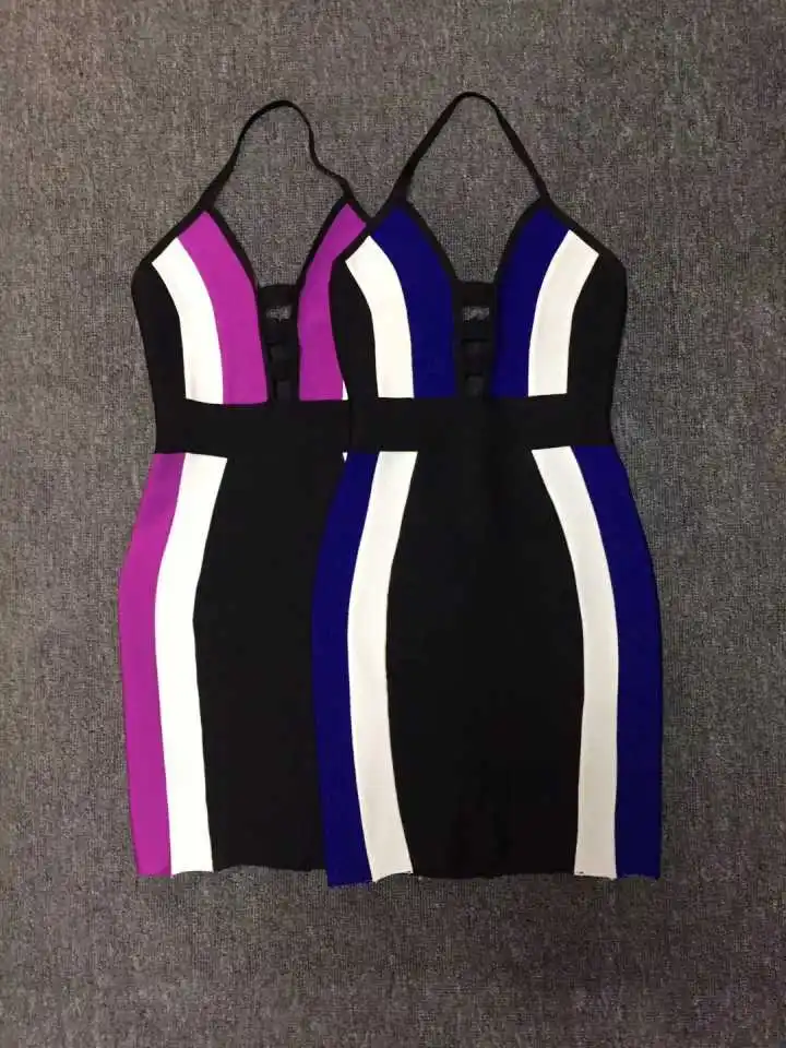 Женское вечернее платье с лямкой на шее черное белое синее фиолетовое Бандажное