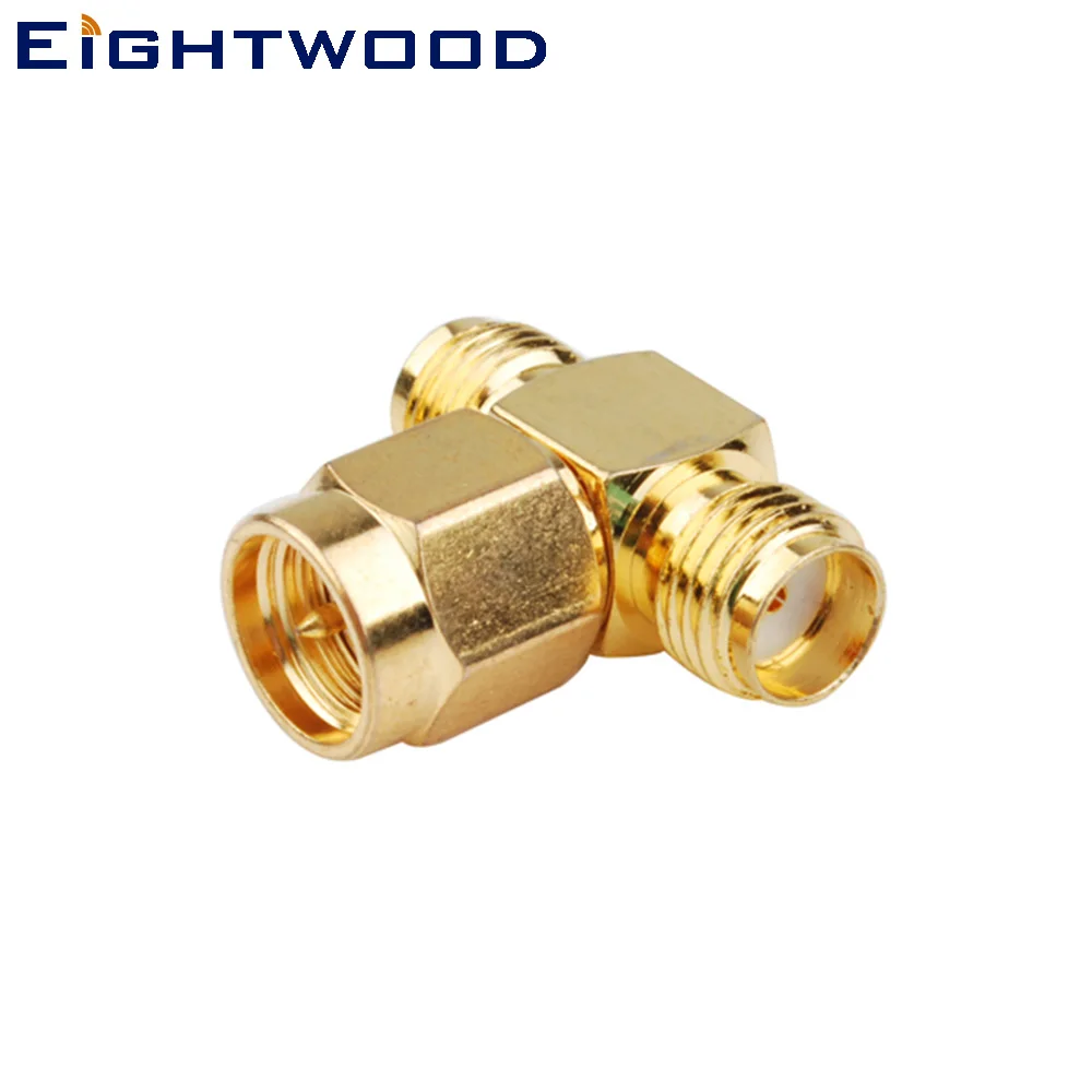 Eightwood 5 шт. 3-полосный SMA RF коаксиальный адаптер штекер в разъем Т-образный Тип