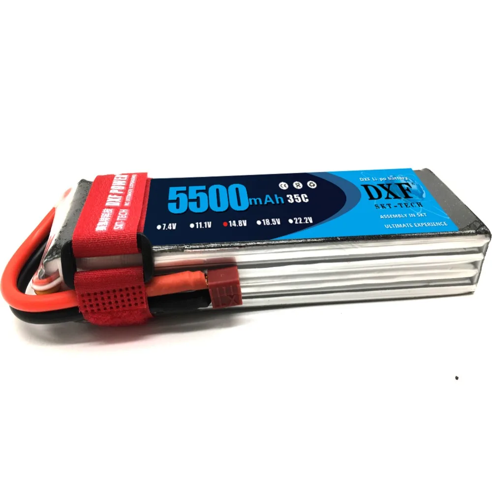 DXF аккумуляторная Lipo батарея 14 8 V 5500mAh 4S 35C XT60 разъем Bateria RC автомобиль Лодка