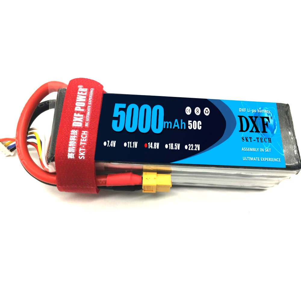 DXF 4S 5000 мАч 50C 100C 14 8 в Lipo батарея с разъемом Deans Аккумулятор для 1:8 1:10 RC автомобиль E