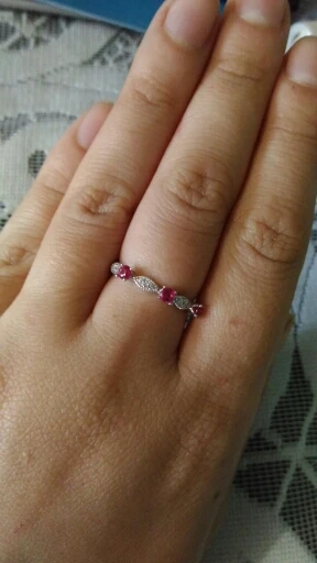 Jewelrypalace 3 Камень Круглый 0.45ct СОЗДАН RUBY Обручение Свадебные Кольца для Для женщин 925 серебро Мода г. Красивые ювелирные изделия