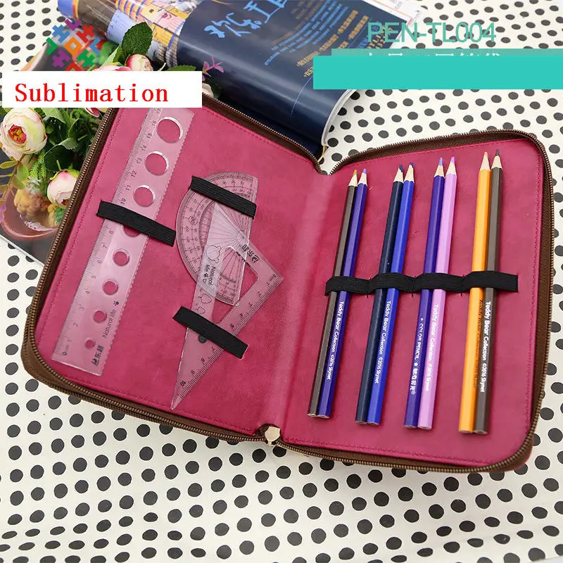 

Pencil Bag for sublimation pencil Bags for thermal transfer with zipper wholesale personality creative DIY hot style