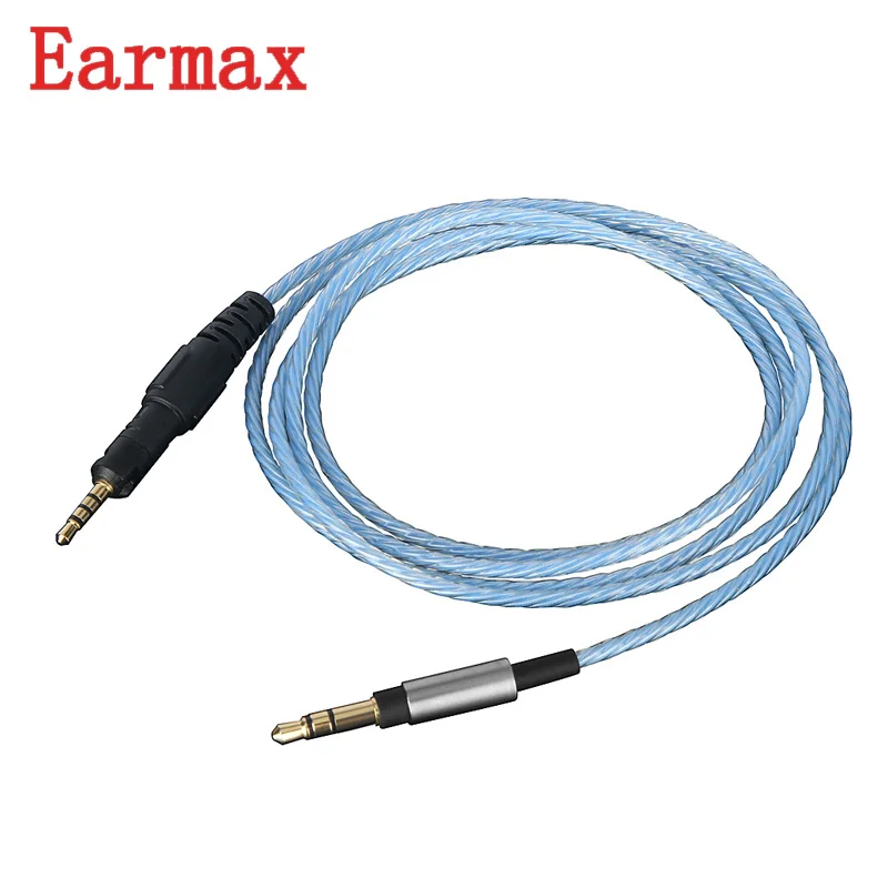 Earmax 3 5 мм до 2 HIFI посеребренный Замена провода кабель для наушников ATH-M40x ATH-M50x ATH-M70x