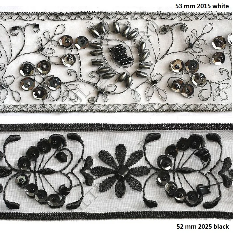 30-95mm 15 yards/roll. Black or white sequins decorative Lace Fabric Trim Ribbon Garment Accessories wedding decoration DIY | Дом и сад