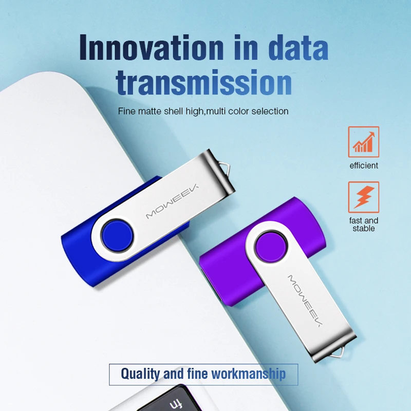 Moweek поворотный USB флеш-накопитель металлический cle 64 ГБ 4 8 16 32 2 0 Флешка 128 U диск в