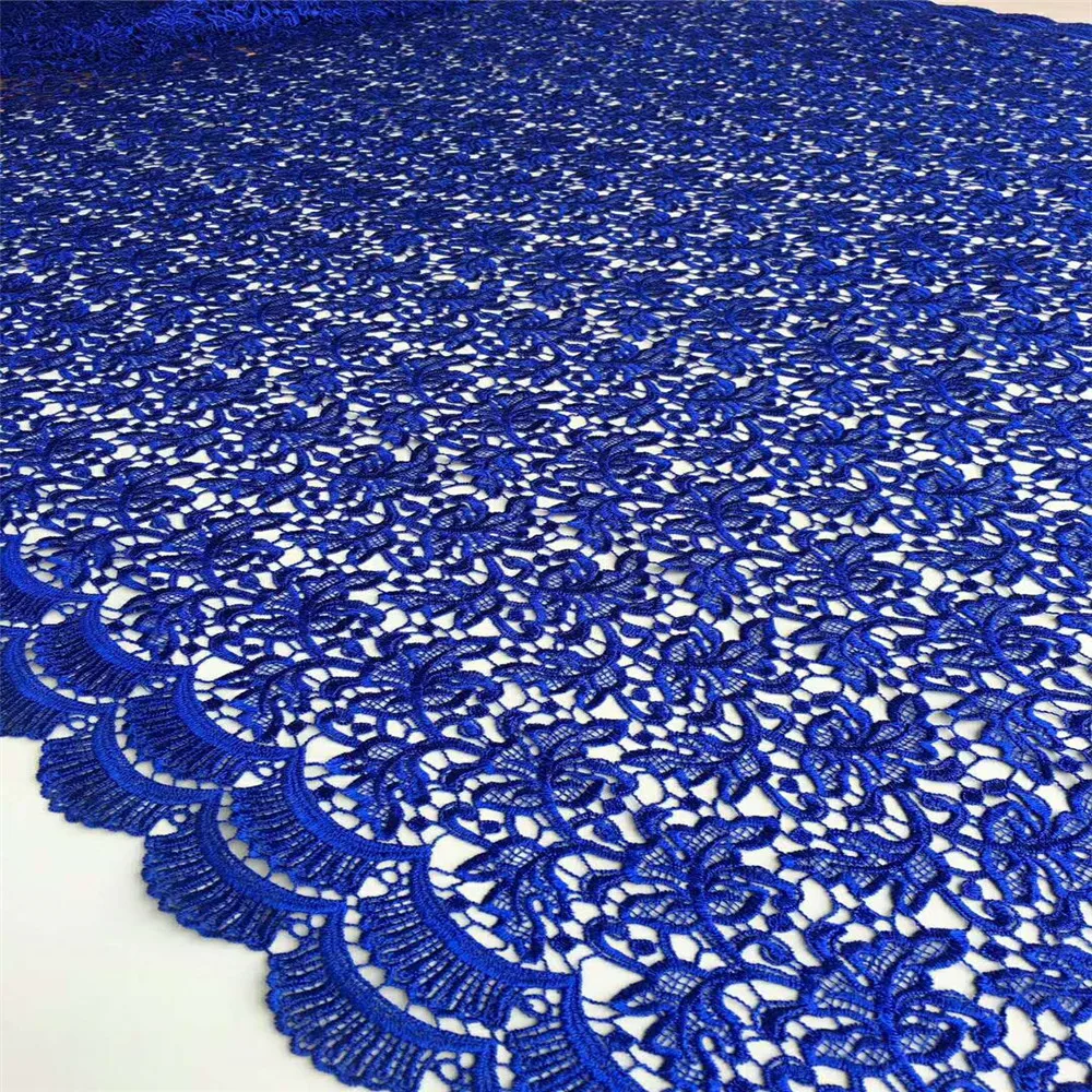 Best Selling Nigeria Embroidery Cord Lace High Quality Guipure Chemical Dress 5 Yards Fabric Black African Laces X669-1 | Дом и сад