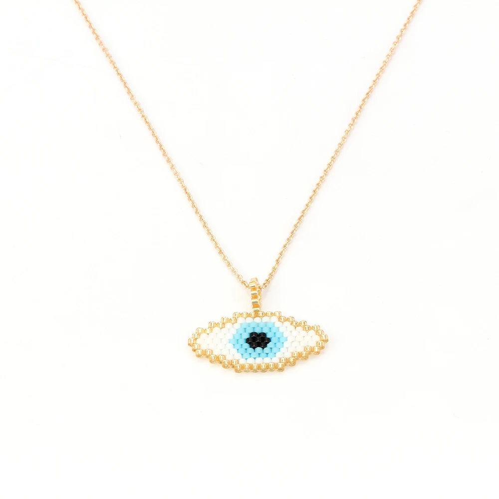 MEIBEADS ожерелье от сглаза MIYUKI из золотой цепочки бисер Evil Eye для женщин ручной