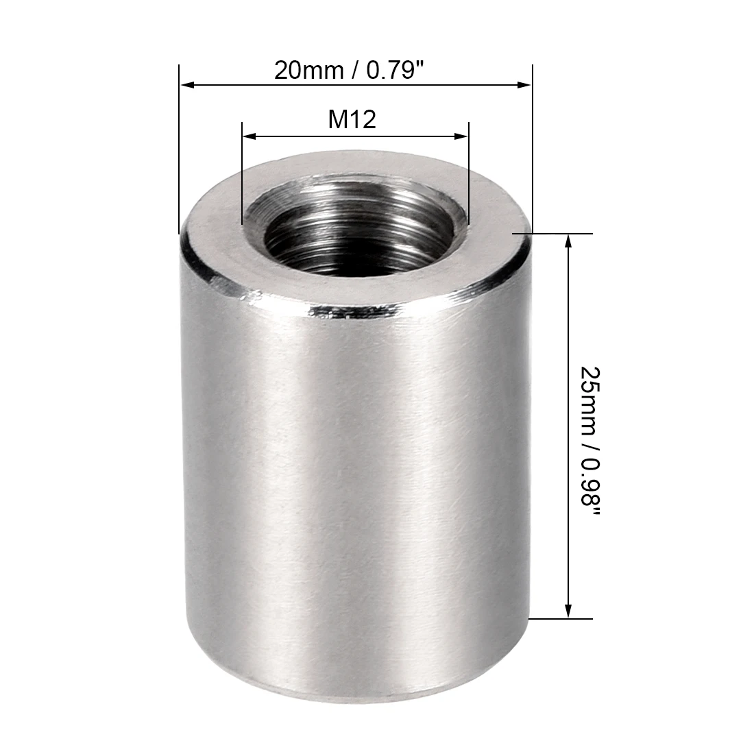 Uxcell5pcs10pcs круглый соединитель гайка M5/6/8/10/12/14/16x12/15/20/25/30 мм Высота РУКАВА стержень серьги-гвоздики гайка из нержавеющей стали 304 гайки