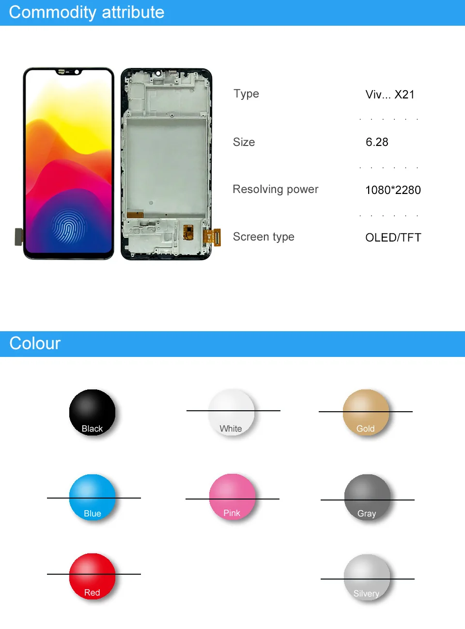 10 шт. для Vivo X21 lcd полный+ рамка lcd для Vivo X21 lcd дисплей инструмент для ремонта сенсорного экрана в сборе Замена DHL